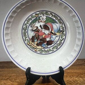 Vintage Sledding  Watkins Country Kidd collectors Recipe Plate Children's